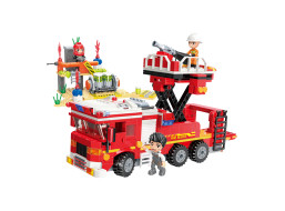 Qman Mine City Fire Line W12013 Cisternová automobilová stříkačka s plošinou