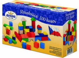 Detoa Dřevěná stavebnice kostky 100 ks