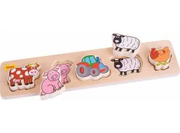 Bigjigs Baby Dřevěné vkládací puzzle farma
