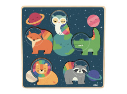 Vilac Vkládací puzzle Zvířecí astronauti