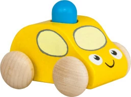 Pískací auto s majákem 1ks žlutá