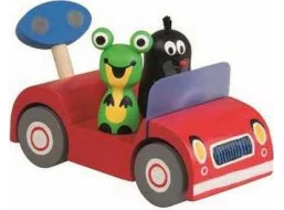 Detoa Dřevěné auto červené - Krtek na výletě