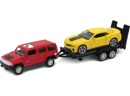 Welly Autovlek Hummer H3 + Chevrolet Camaro ZL1 1:34