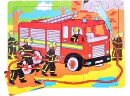Bigjigs Toys Dřevěné puzzle hasiči 9 dílků