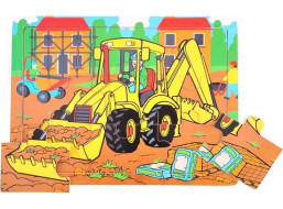 Bigjigs Toys Dřevěné puzzle bagr 9 dílků