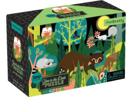 Mudpuppy Puzzle Zvířátka v lese - svítí ve tmě 100 dílků