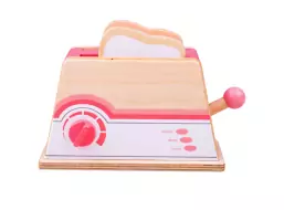 Bigjigs Toys Dřevěný toaster růžový