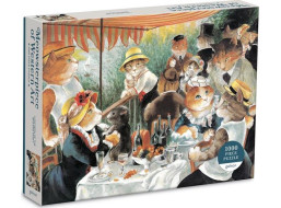 Galison Puzzle Snídaně veslařů s kočkami 1000 dílků