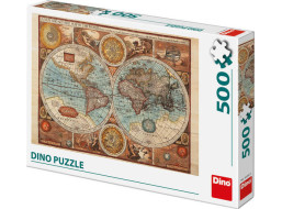 Dino Puzzle Mapa světa z roku 1626 - 500 dílků