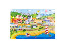 Bigjigs Toys Podlahové puzzle Město 48 dílků