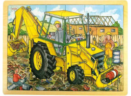 Bigjigs Toys Dřevěné puzzle bagr 24 dílků