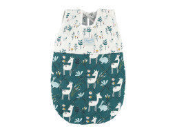 Petitcollin Spací vak zeleno-bílý (pro panenku 36-40 cm)