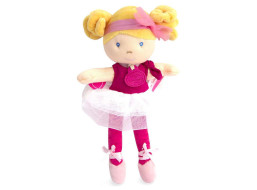 Doudou Jolijou Panenka mini baletka "Les Tutus" 23 cm tmavě růžové šaty