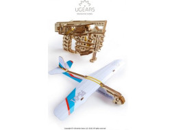 Ugears 3D dřevěné mechanické puzzle Vystřelovací letadlo