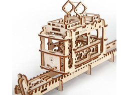 Ugears 3D dřevěné mechanické puzzle Kabinová lanovka s tratí