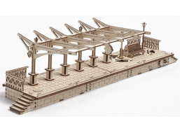 Ugears 3D dřevěné mechanické puzzle Železniční nástupiště