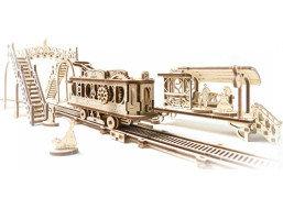 Ugears 3D dřevěné mechanické puzzle Mechanical Town tramvajová linka
