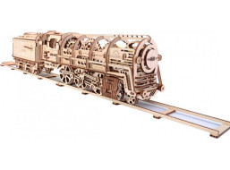 Ugears 3D dřevěné mechanické puzzle Parní lokomotiva 4-6-0 s tendrem
