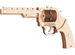 Woodcraft Dřevěné 3D puzzle Zbraň na gumičky Revolver