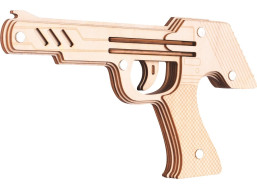 Woodcraft Dřevěné 3D puzzle Zbraň na gumičky