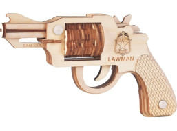 Woodcraft Dřevěné 3D puzzle Zbraň na gumičky Revolver Colt