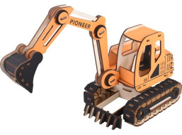 Woodcraft Dřevěné 3D puzzle Rypadlo oranžová