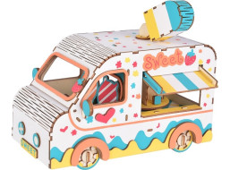 Woodcraft Dřevěné 3D puzzle Zmrzlinářské auto