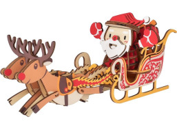 Woodcraft Dřevěné 3D puzzle Santovy sáně