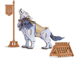 RoboTime 3D Dřevěné puzzle Vlk bojovník - Warrior Wolf