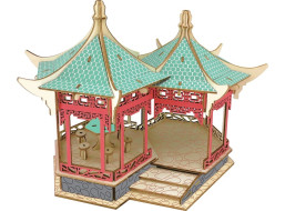 Woodcraft Dřevěné 3D puzzle slavné budovy Yueyang Tower v barvě