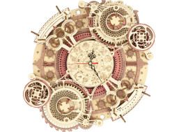 RoboTime 3D dřevěné mechanické puzzle Hodiny s kalendářem