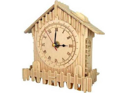 Woodcraft Dřevěné 3D puzzle hodiny domek