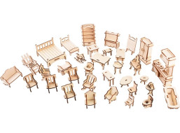 Woodcraft Dřevěné 3D puzzle Nábytek