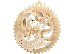 Woodcraft Dřevěné 3D puzzle Fénix a drak