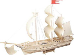 Woodcraft Dřevěné 3D puzzle plachetnice přírodní