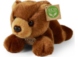 Rappa Plyšový medvěd hnědý ležící 20 cm ECO-FRIENDLY