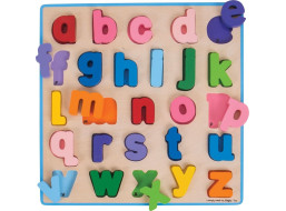 Bigjigs Baby Dřevěné puzzle Abeceda malá písmena