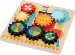Petit Collage Puzzle ozubená kolečka vláček