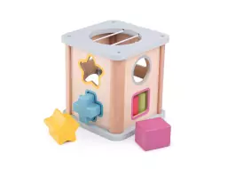 Bigjigs Toys Motorická kostka modrá