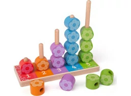 Bigjigs Baby Nasazování barevných květinek