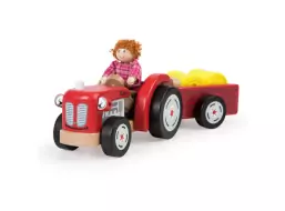 Tidlo Dřevěný traktor s vlečkou