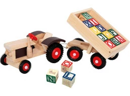 Bino Traktor s gumovými koly a vlečkou ABC