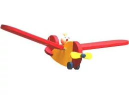 Dřevěné letadlo s pilotem malé