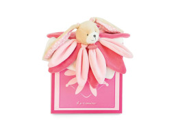 Doudou Dárková sada - plyšový muchláček králíček růžový 28 cm