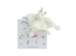 Doudou Dárková sada - plyšový muchláček jednorožec 22 cm