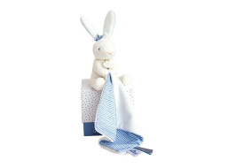 Doudou Dárková sada - králíček námořník s muchláčkem 10 cm