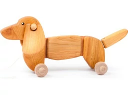 Bajo Dřevěný jezevčík tahací 40 cm natural