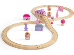 Bigjigs Rail Dřevěná vláčkodráha osmička pro princezny 35 dílů