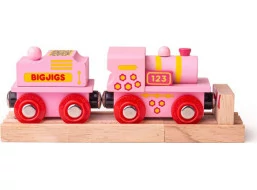 Bigjigs Rail Růžová mašinka s tendrem