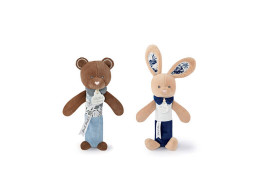 Doudou Chrastítko pískací 17 cm 1 ks zajíc